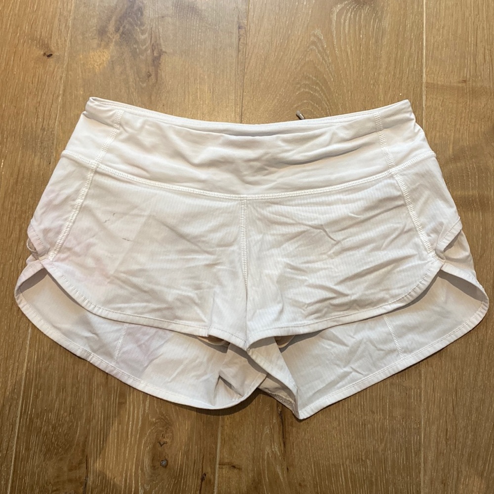 White lululemon athletic shorts